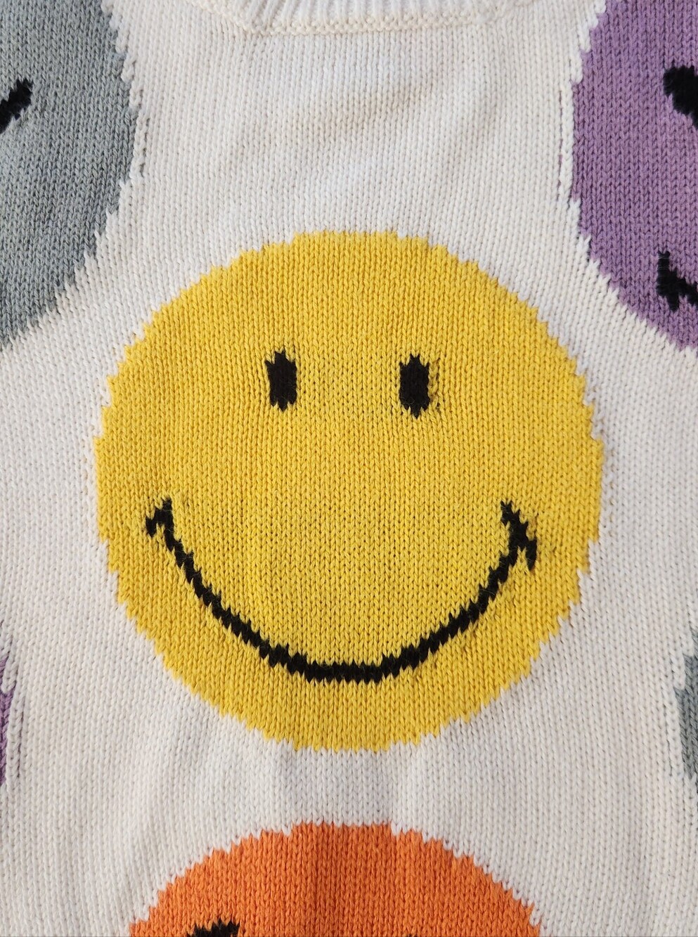 Smiley × H&M Cream Knit Sleeveless Sweater Vest with - Picture 3 of 15